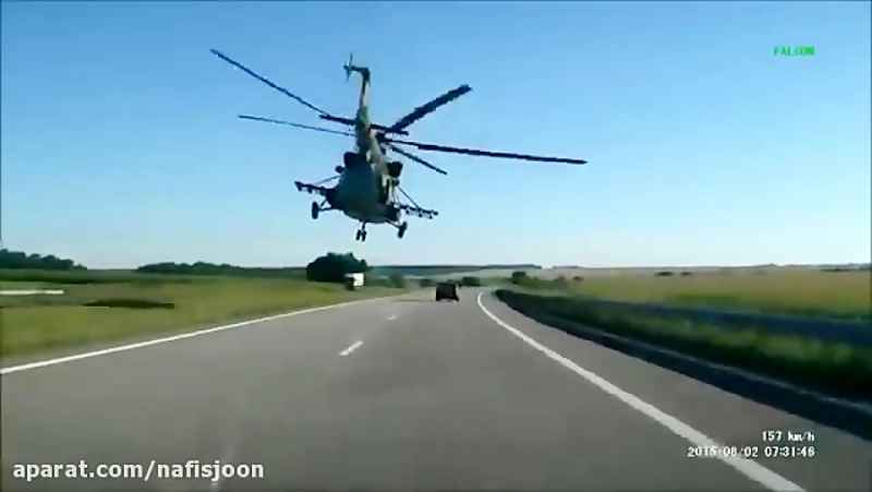 استفاده هلیکوپتر از جاده در روسیه