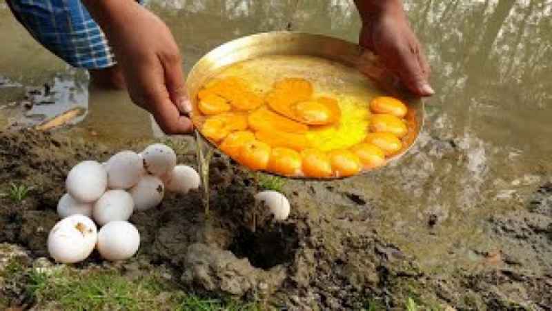 روش جذاب ماهیگیری با تخم مرغ های زیادی از سوراخ