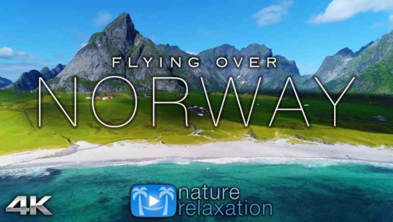 پرواز بر فراز طبیعت زیبا نروژ به همراه موسیقی آرامش بخش برای ریلکسیشن | HD