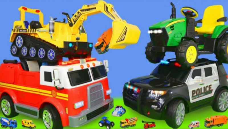 ماشین بازی کودکانه : کامیون آتش نشانی،بیل مکانیکی،تراکتور،قطار، ماشین پلیس