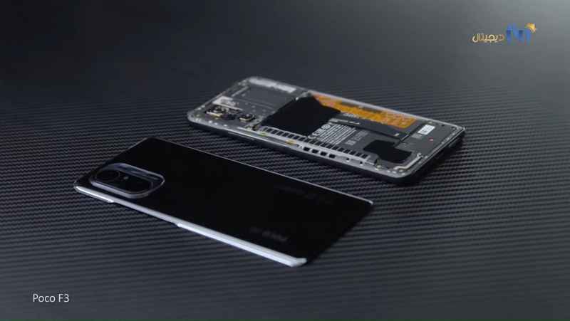 بازگشایی و بررسی قطعات داخلی گوشی شیایومی مدل Poco F3