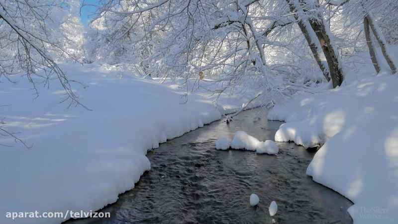 سه ساعت صدای آرامش بخش رودخانه در برف | (نظاره گر ساکت 49)